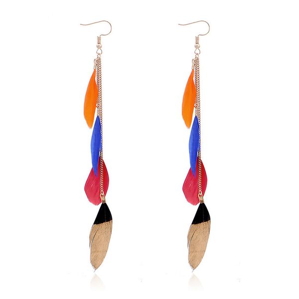 

elegance11 long ostrich feather earrings for women winter trendy charming tassel earrings long dangle christmas funny, Silver
