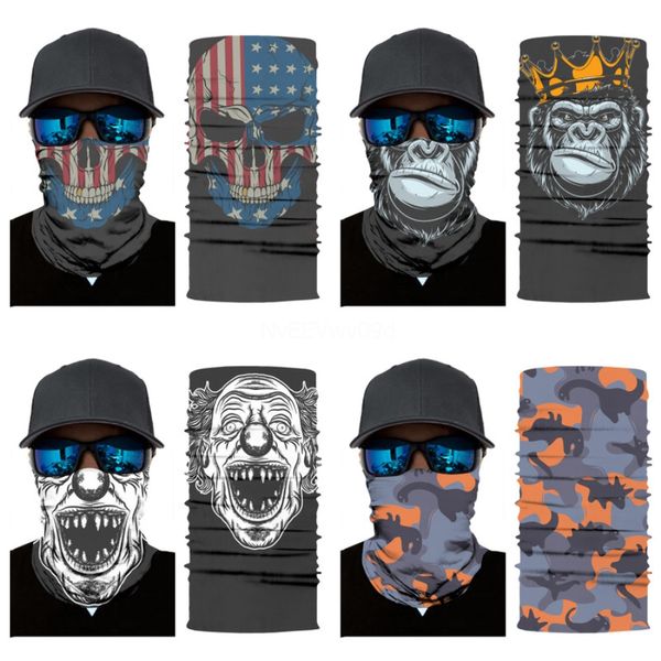 

mufk5 multifunctional seamless magic mask face skull scarf halloween party bicycle cs ski headwear half face bandana cosplay mask camoufl#54, Blue;black