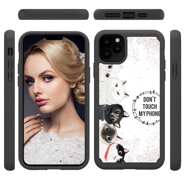 

bright color painted phone case for iphone 11 xs max xr x 8 7 6 plus , pc back cover + silicone inner frame