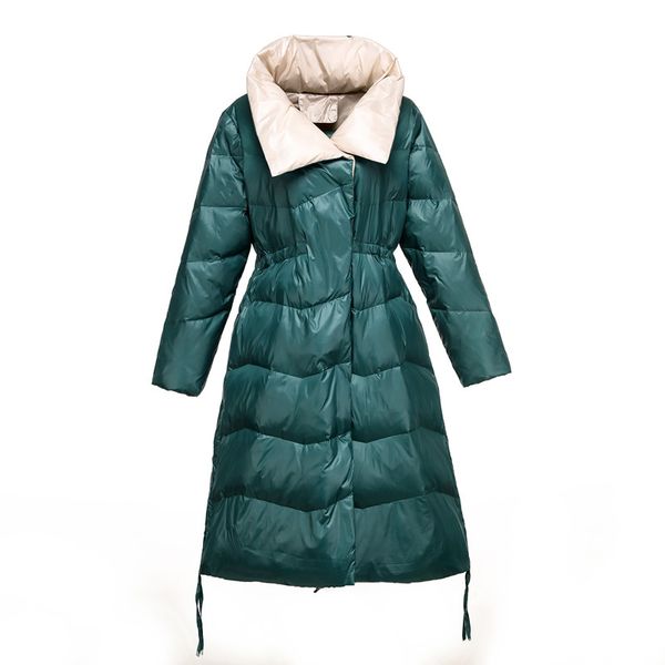 

2019 new winter jacket women slim long down parka 90%white duck down jacket thick warm women coat outerwear female, Black