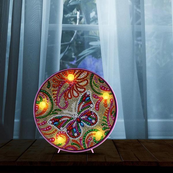 

5d diy full drill diamond painting lamp rhinestone embroidery butterfly animal led light novelty lighting home decor