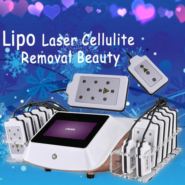 Máquina de emagrecimento Perda de gordura de qualidade 14080mW 635nm-650nm laser lipo 14 pads Remoção de celulite Matalha do corpo da beleza