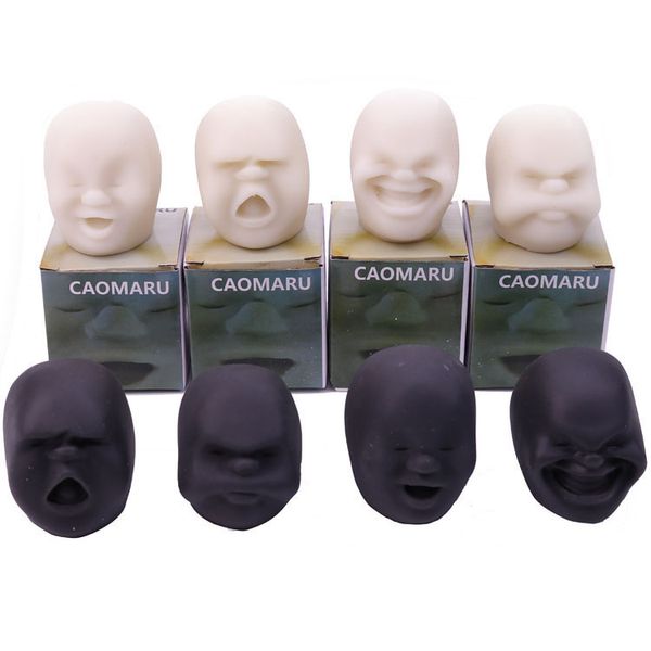 

caomaru brown beige black tricky human face anti stress ball decompression anxiety toys rebound squishy toys