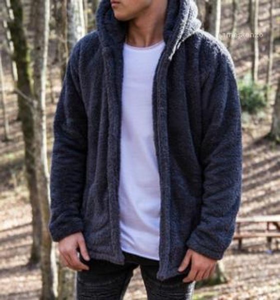 

plus size winter coats solid color hooded pockets hombres jacket mens designer warm velvet jackets thick, Black;brown