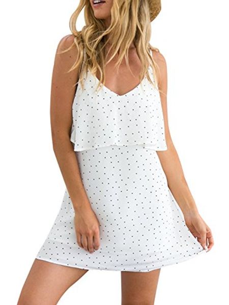 

simplee apparel women's overlay chiffon polk dot v neck backless strap mini dress, Black;gray