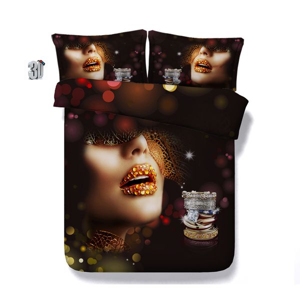150x200cm 3d Galaxy And Jewelry Print Duvet Cover Set Bedding With