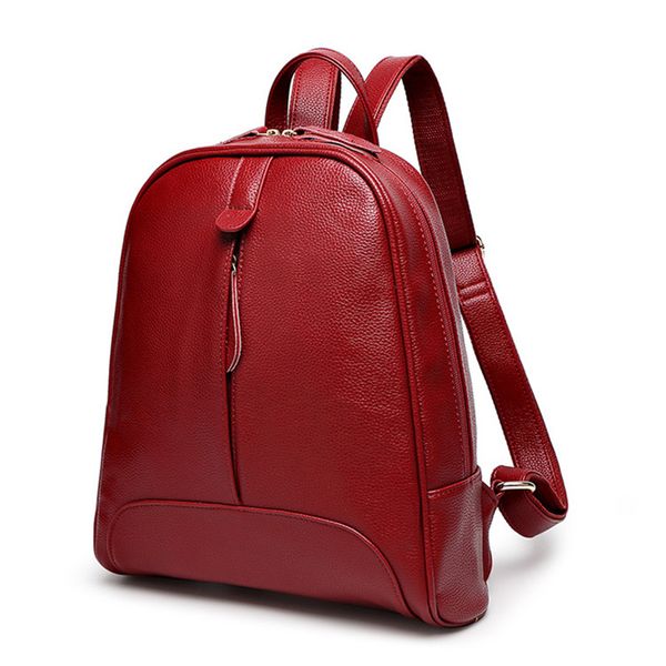 

2019 fashion women backpack genuine leather zipper bag for girl summer style female designer backpack bolsas