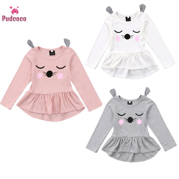 

pudcoco марка fall симпатичные дети infant baby girl платье bebes одежда мультфильм 3d cat длинные рукава партии платья для девочек одежда д, Red;yellow