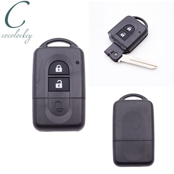 

cocolockey car key shell fob for micra k12 qashqai juke duke xtrail navara 2buttons remote key uncut blade