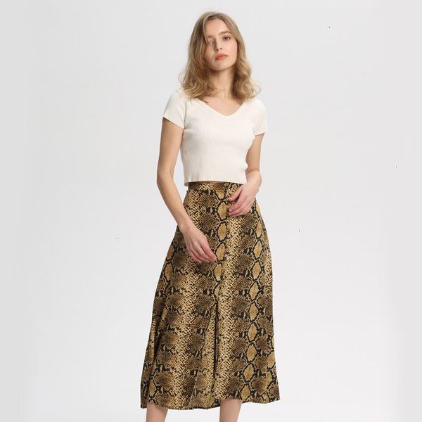 

women skirts elegant women snake print midi skirt faldas mujer side zipper design female casual streetwear chic skirts ba157, Black