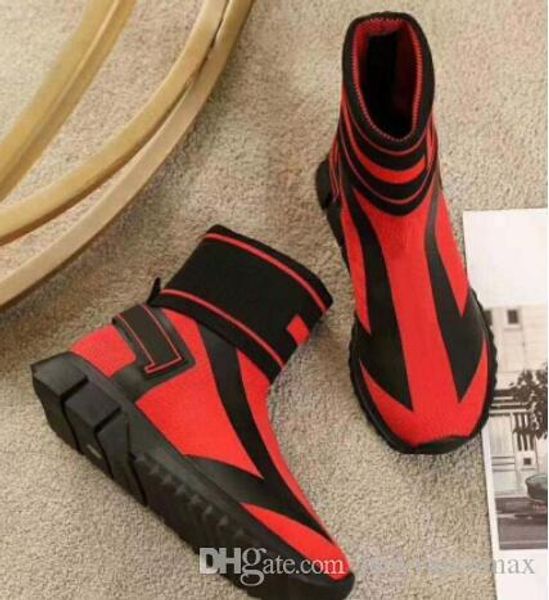 

designer shoes speed sock sneakers stretch mesh high boots for mens womens black white red glitter runner flat trainers d logo sneakers
