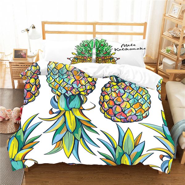 King Size Comforter Set Bedding Clothes Color Pineapple Printed
