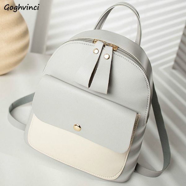 

mini backpacks women patchwork leisure chic elegant sweet bagpack ins korean style fashion harajuku pu leather preppy bag new