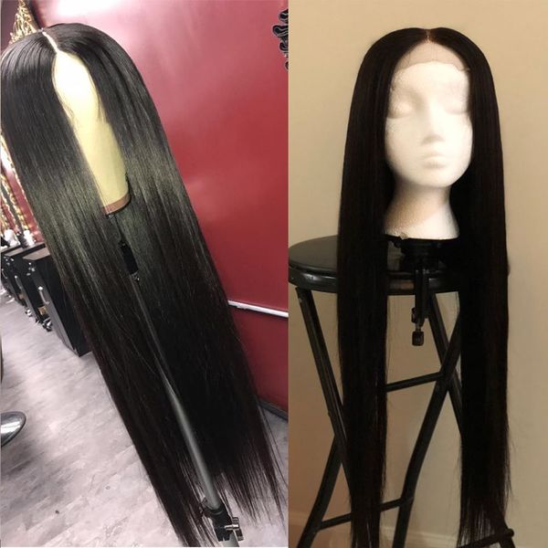 

4x4 lace closure wig 150% density straight pre plucked human hair wigs remy hair brazilian lace wig for black women