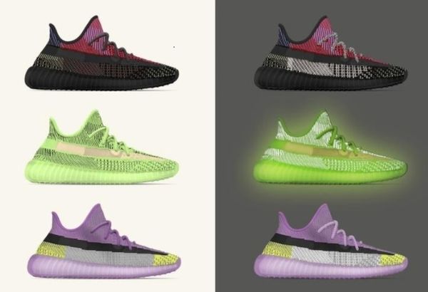 

2019 ye v2 shoes yecheil yeezreel yeshaya new colorway cloud white static reflective size eur 36-48 v2 running shoes with box,receipt,socks