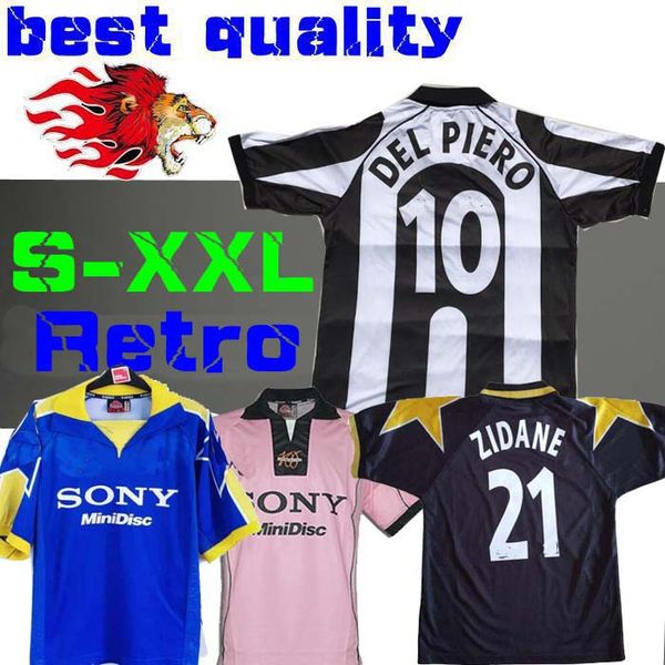

1997 juventus zidane retro soccer jerseys del piero 97 98 jersey inzaghi deschamps football shirts black blue long sleeve 95 96 pink davids, Black;yellow
