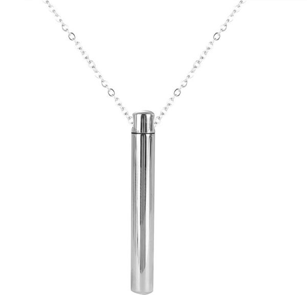 

tinghao 1pc pet urn ashes necklace cremation jewelry stainless steel pendant + chain + pouch smooth and burr-surface