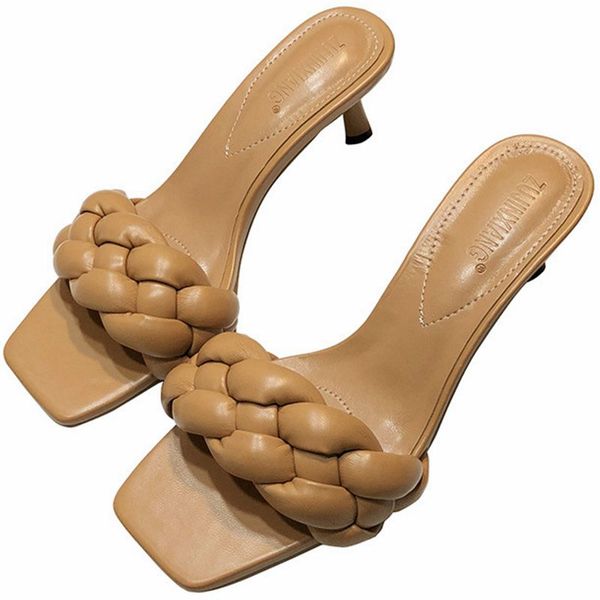 

2020 women summer slides weave open toe flat casual slipper sandal female beach flip flops plus size 35-43, Black