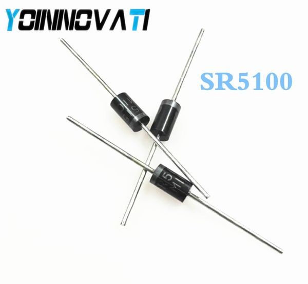 Freeshipping 500pcs / lot in die Schottky Diode SR5100 5A / 100V DO - 27 SB5100