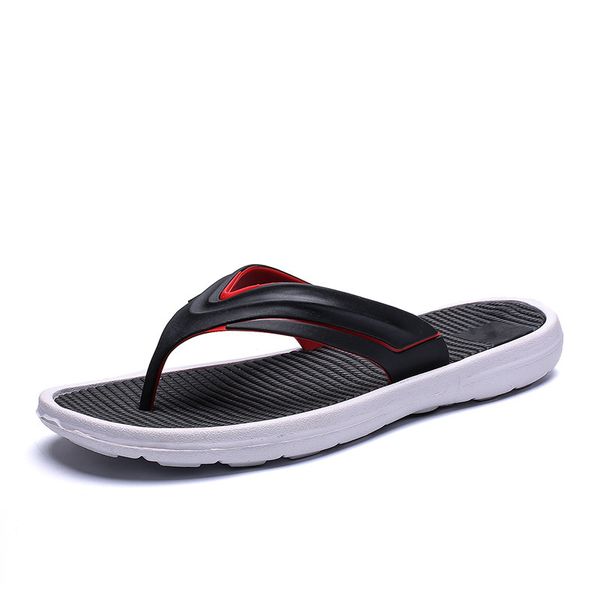 

men beach flip flops 2019 summer flat shoes comfortable sole slip-on male fashion sandals men casual flip flop slippers sh022807, Black
