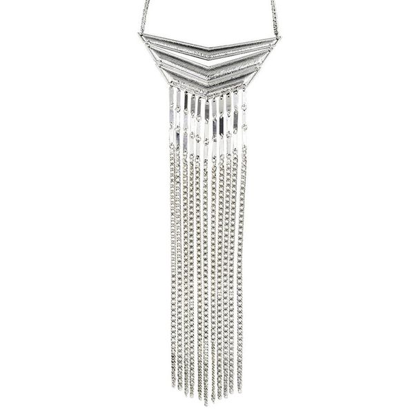 

15623 fringed long sweater chain fashion decoration women gift preresent, Silver