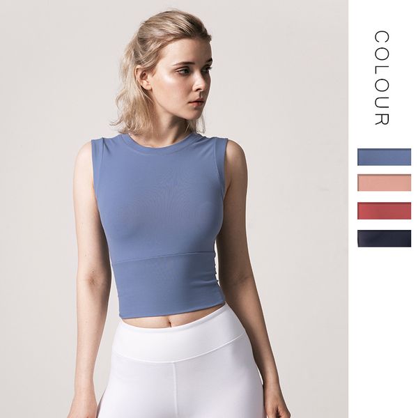 

women's yoga shirt fitness comfortable sleeveless gymnastics running vest tight quick-drying exercise top, White;red