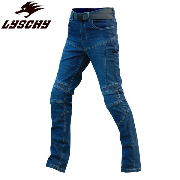 

lyschy riding jeans motorcycle pants clothing trousers moto goods jeans man reflective protection biker protector motorcycles, Black;blue