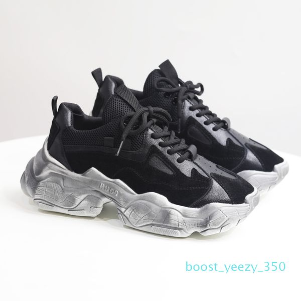 

women's sports old shoes 19 europe and the united states new spring and autumn fashion casual net red old dirty dirty shoes tide b35, Black