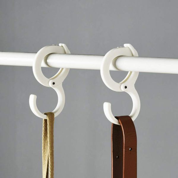 

2pcs wardrobe adjustable clasp card type hanger hooks plastic coat hook closet hanger rack bedroom storage organizer