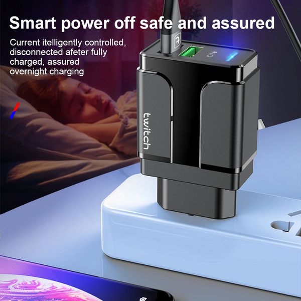 

5V2.4A Dual-Port Charger USB Charging Plug Head High Quality Universal Fast Direct Charger for US EU UK Black White Colors