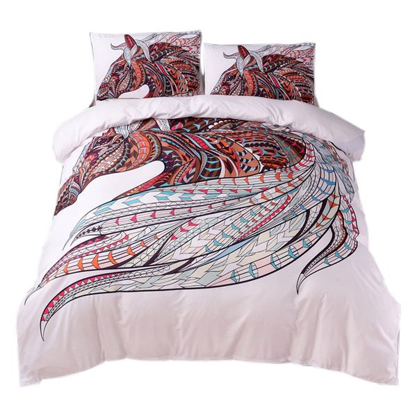 

luda horse bedding set hd print tribal horses duvet cover set twin full  king 3pcs bedding