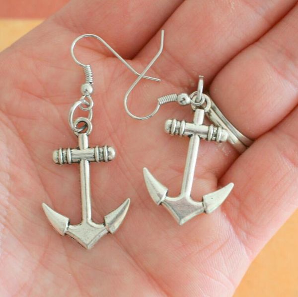 

2019 new style ancient silver navy anchor hooks earrings ear hook personality creative women jewelry designer earrings valentine's day