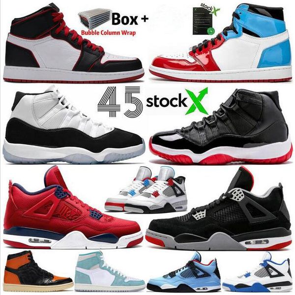 

fearless unc 1 1s travis scotts 4 4s black cat white cement what the men basketball shoes bred 11 11s concord mens sports sneakers