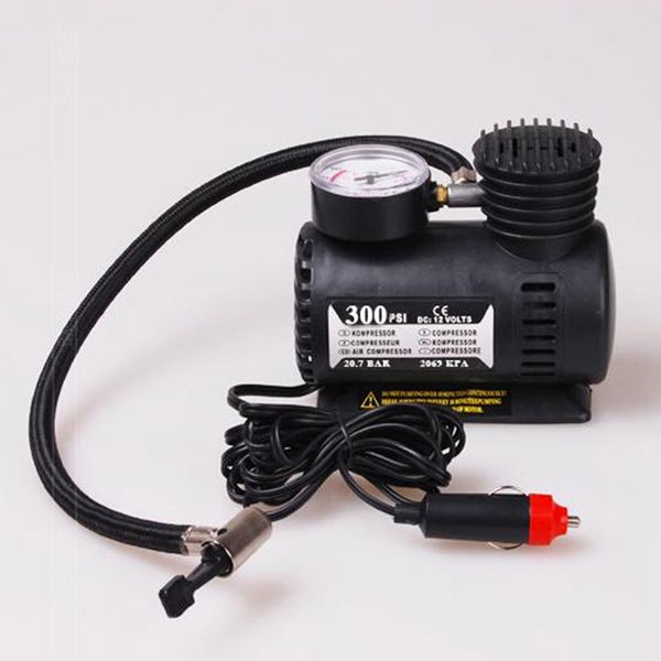 

new arrival portable 12v auto electric air compressor tire inflator pump 300 psi for car motorcycle