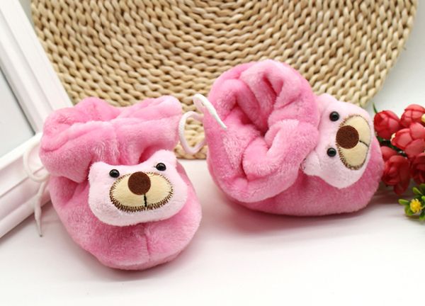 

0-6 months cartoon winter warm baby shoes girl boy soft sole boots hair ball bandage newborn snow boots toddler crib shoes