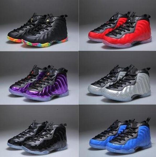 

youth pro metallic gold dr doom royal kids basketball shoes girl boy penny hardaway basket ball trainerr shoes sport 11c-3y