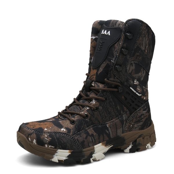 

2019 desert men army outdoor hiking boot winter men fashion casual shoes comfortable ankle snow boots, Black