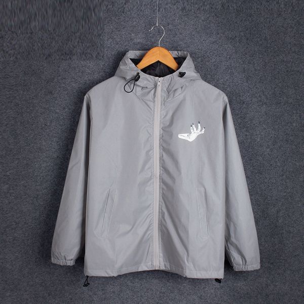 

reflective jacket men/women harajuku windbreaker jackets hooded streetwear coat men's outdoor hiking jacket#g4, Blue;black