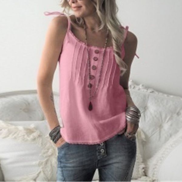 

female beach thin buttons streetwear camisole women cotton casual slim solid summer plus size s-5xl tank sj2275u, White