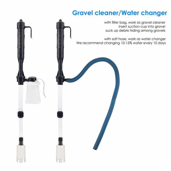 

electric aquarium gravel cleaner battery powered fish tank siphon vacuum cleaner sand washer water changer aqua cleaning tools