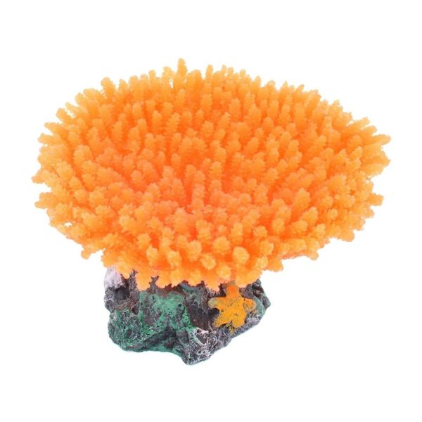 

2 inch aquarium tank orange silicone artificial sea anemone coral ornament