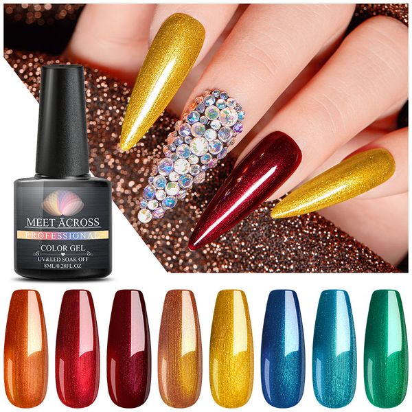 

meet across gel polish set all for manicure semi permanent vernis coat uv led gel varnish soak off nail art nail polish, Red;pink