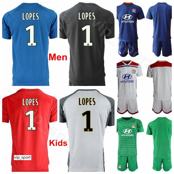 

Men Youth 2018 2019 Goalkeeper Soccer 30 Mathieu Gorgelin Jersey Olympique Lyonnais Lyon 1 Anthony Lopes Football Shirt Kit Uniform