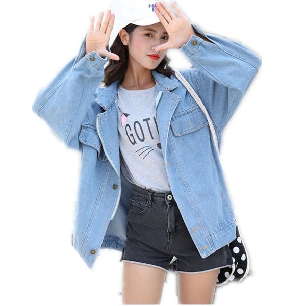 

fashion spring autumn denim women jackets2019new short button turn-down collar long sleeve denim coats female thin jacketscq2925, Black;brown