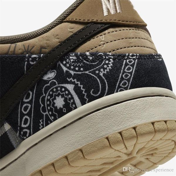 

2020 new authentic sb dunk low travis scott regular box cactus jack black parachute beige petra brown ct5053-001 men running shoes sneakers