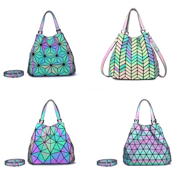 

handbags women bags designer pu luminous lady geometric fashion patchwork laser shoulder bags for women 2020 #915