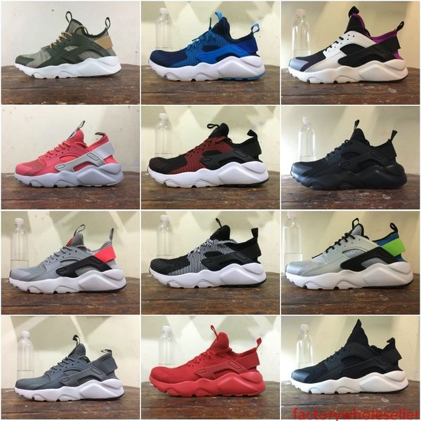 

discount huarache run 4.0 running shoes mens womens black red blue grey color matching lightweight designer sport sneakers