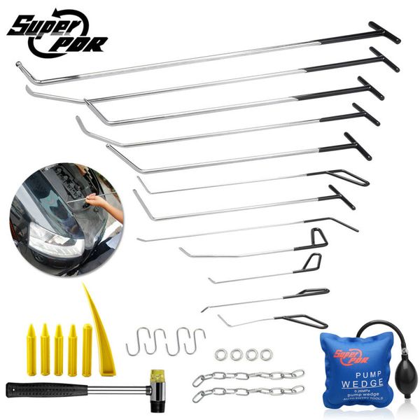 

super pdr crew bars dent removal tools 12pc push rod rubber hammer pump wedge dent repair tools