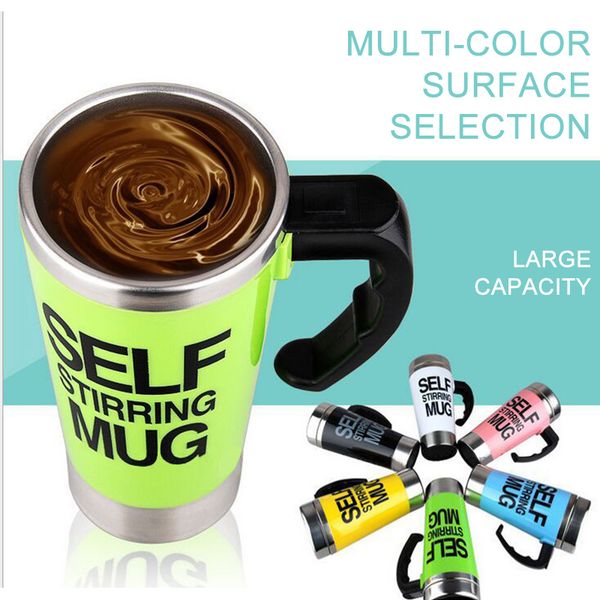 

500ml large capacity stirring cup coffee cup automatic self stirring mug stainless steel coffee milk cup