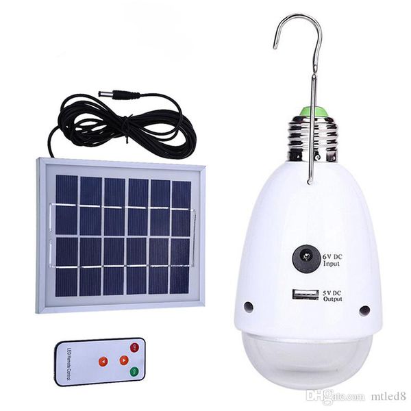 

на открытом воздухе / внутреннее освещение dimmable e27 водить солнечный светильник с дистанционным управлением ac90 ~ 260v / dc6v наружного